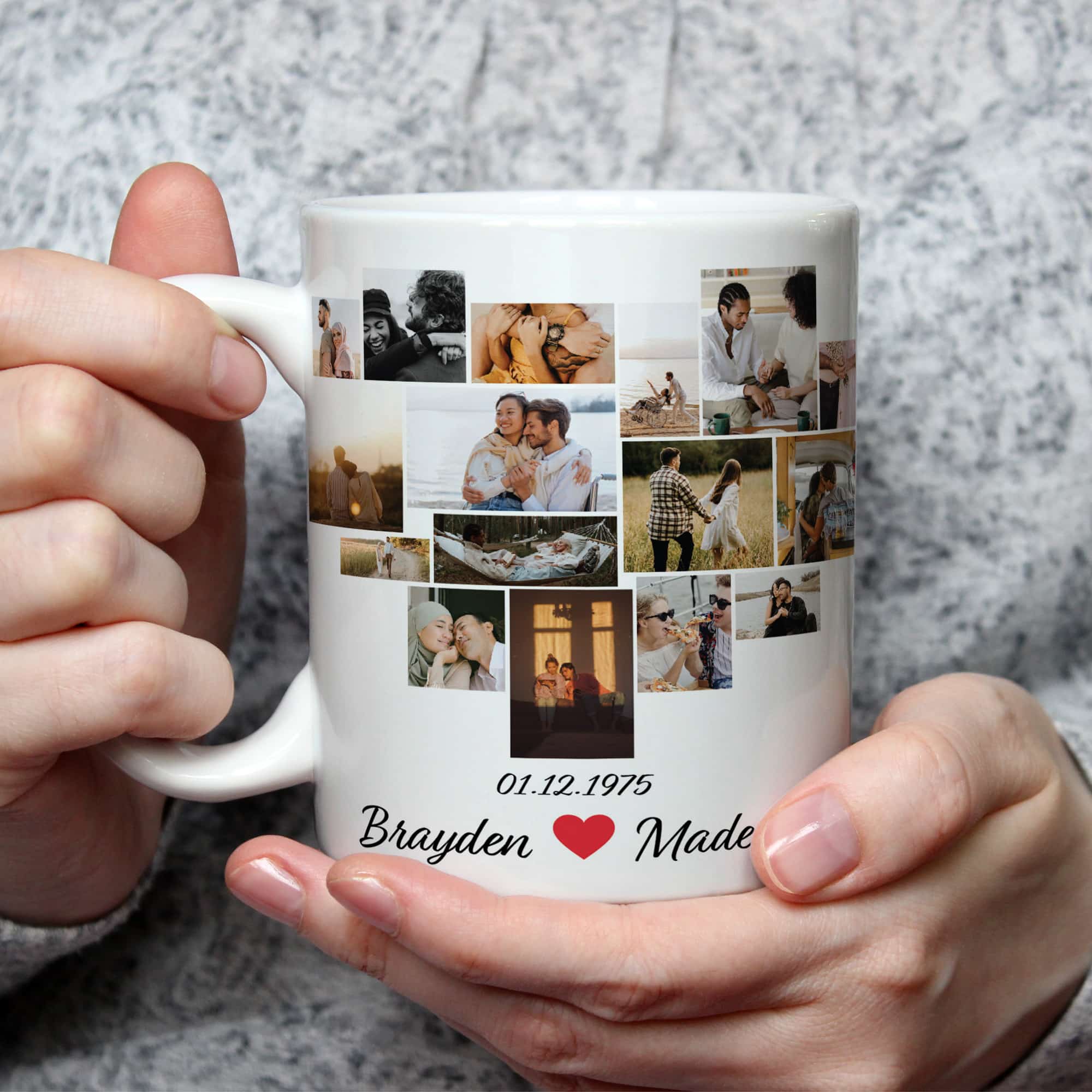 Cana aniversare casatorie, personalizata cu 16 poze