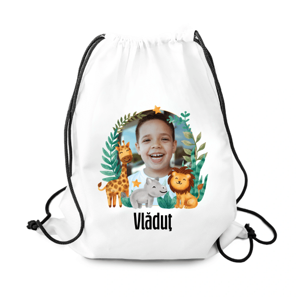 Rucsac personalizat cu nume și poză - Animale