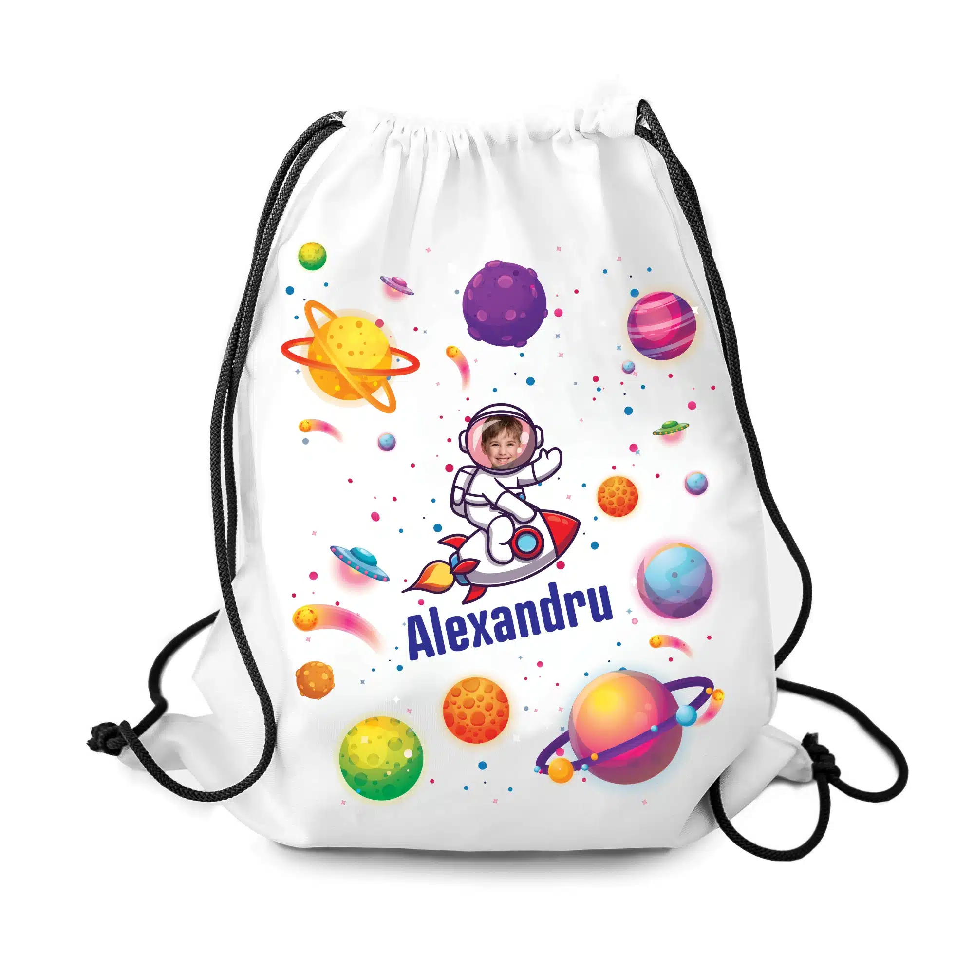 Rucsac personalizat cu nume și poză - Spațiu