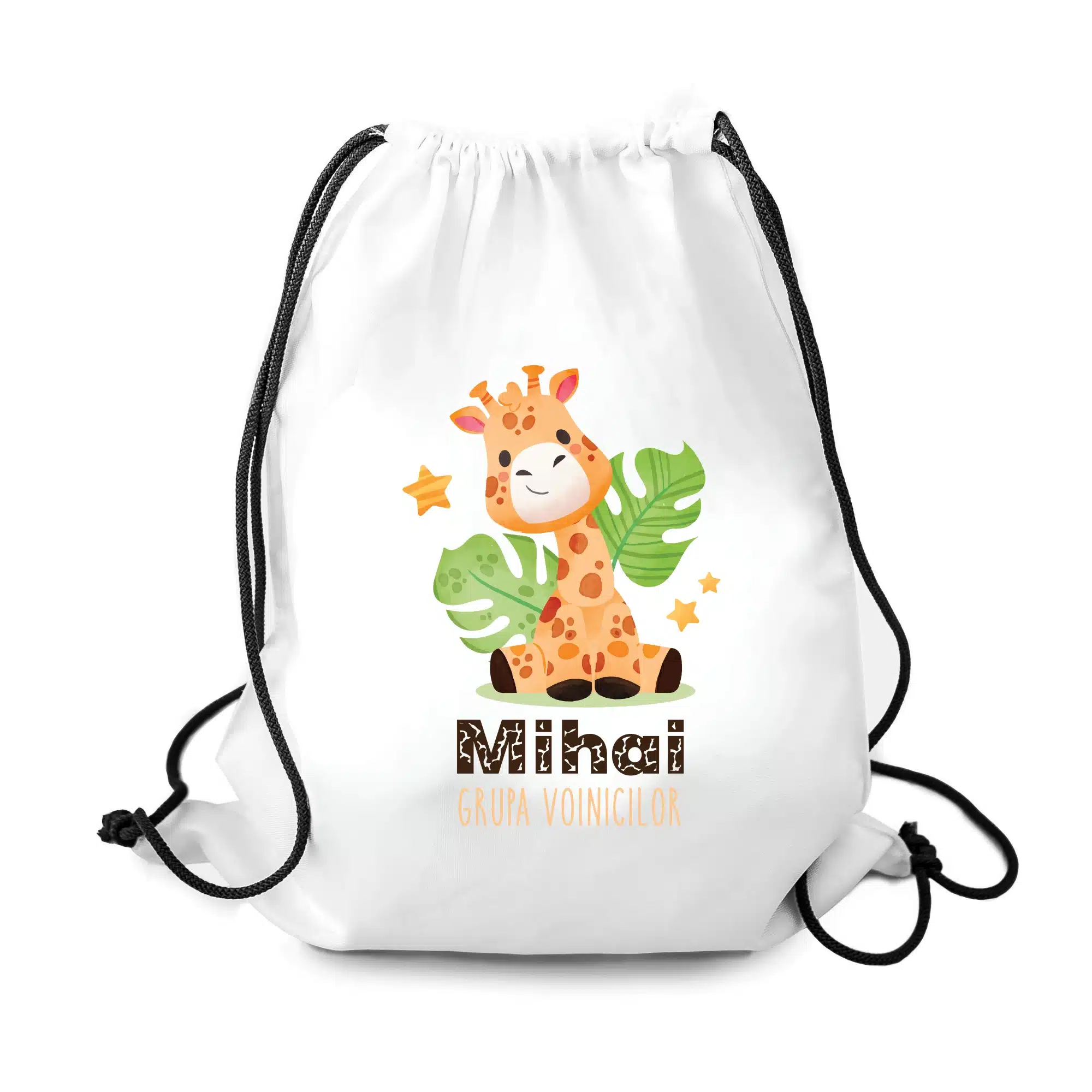 Rucsac personalizat cu nume - Girafă