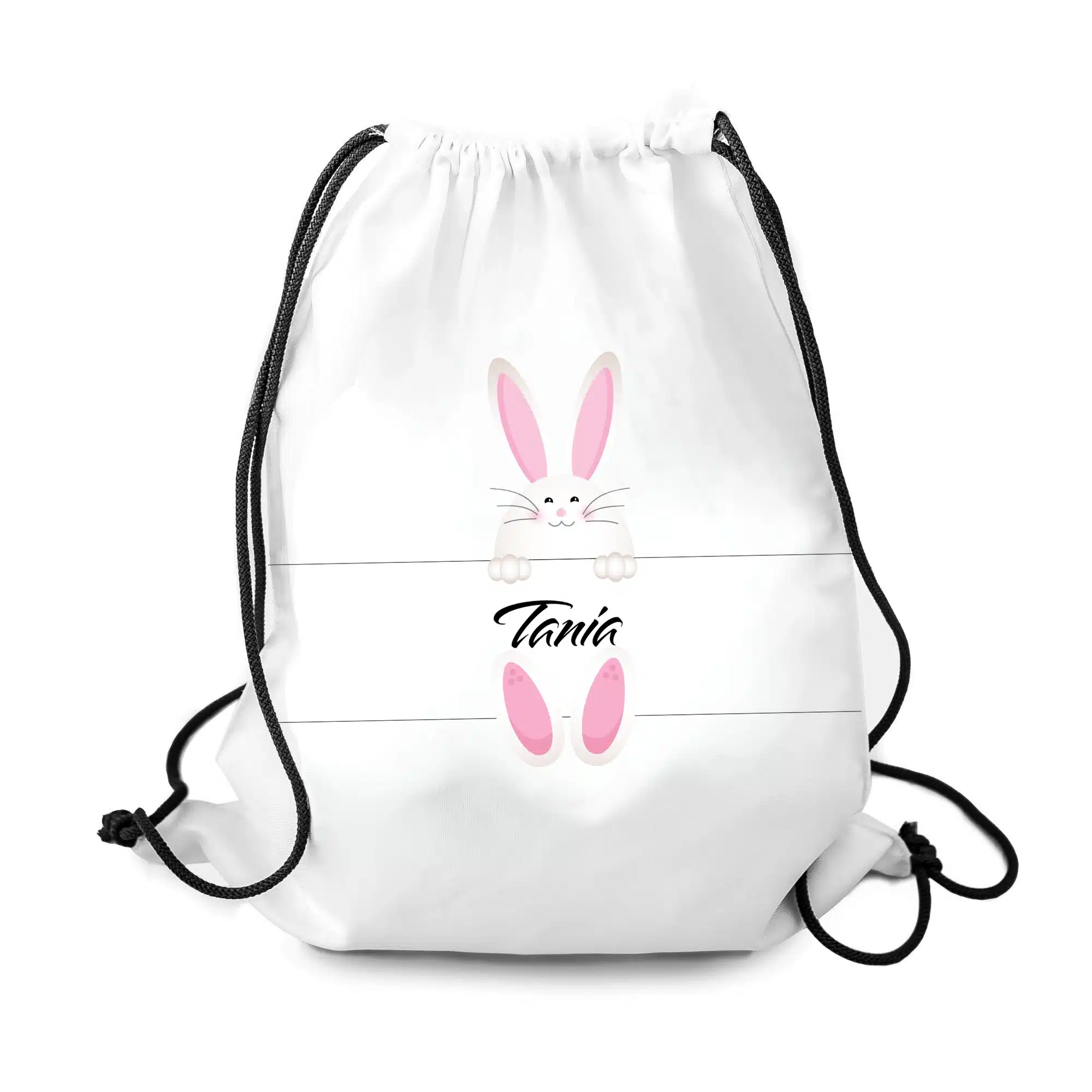 Rucsac personalizat cu nume pentru fete - Iepuraș