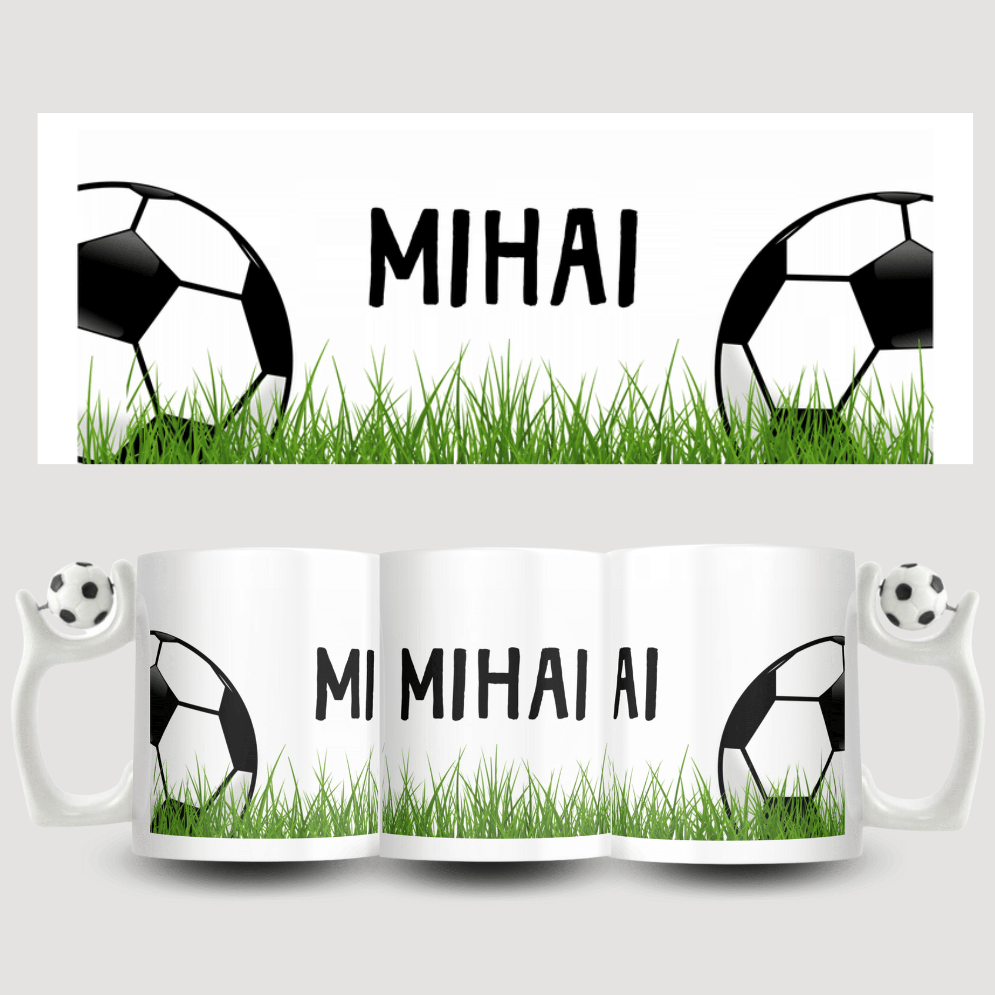 Cană pentru fotbalist, personalizată cu nume