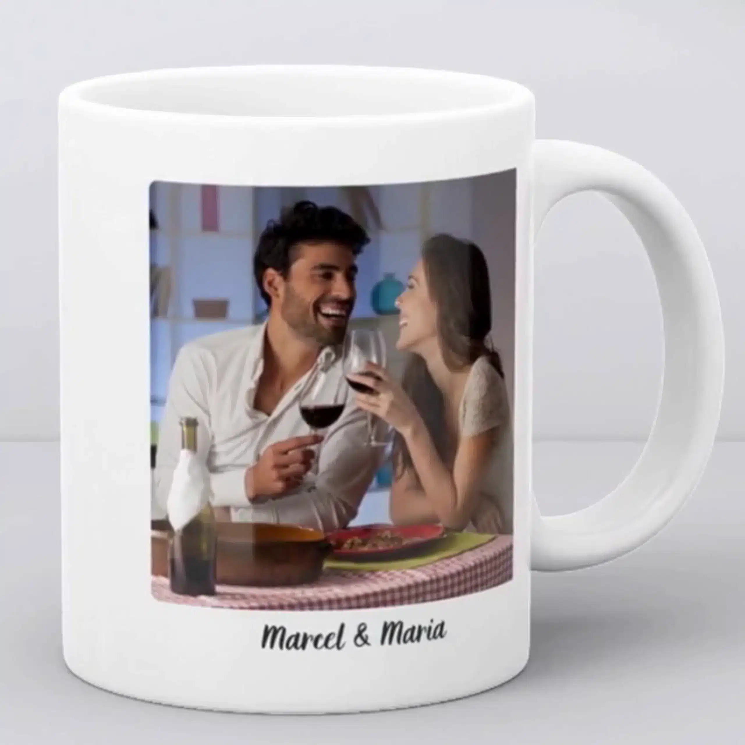 Cană cadou pentru iubit, personalizată cu două nume și poză