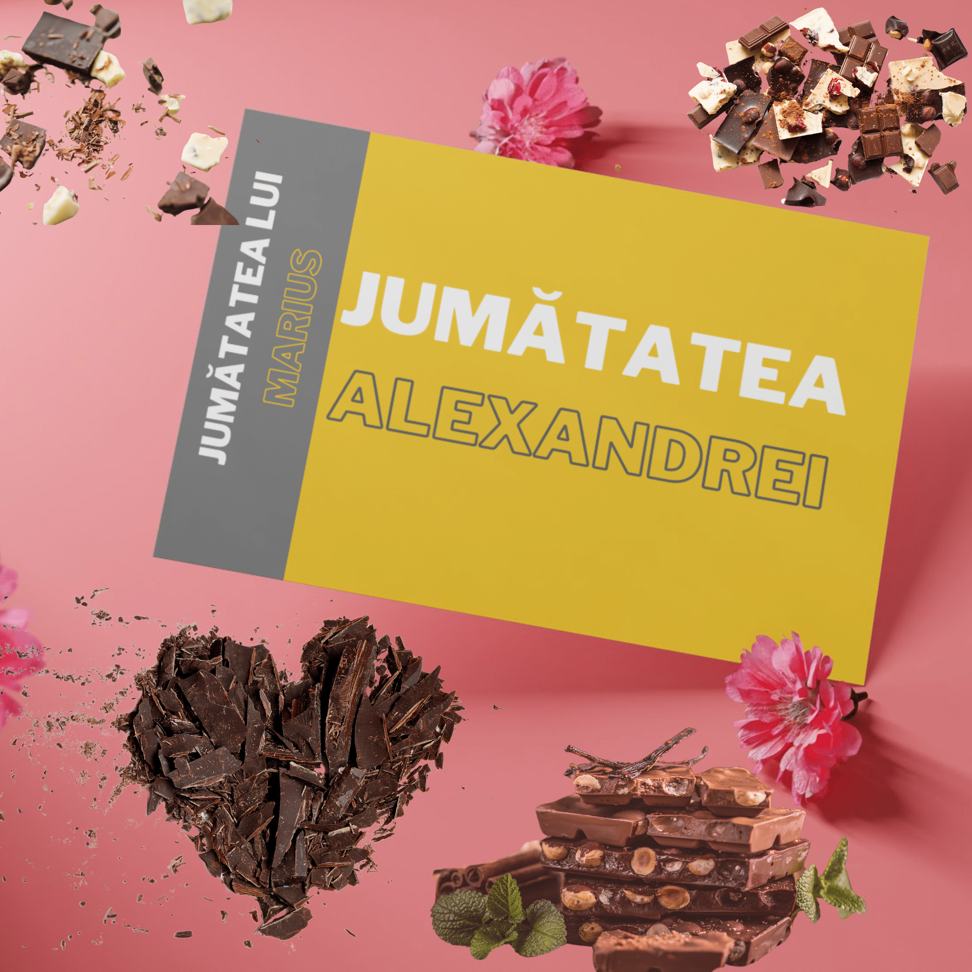 Ciocolată personalizată cu două nume - Cadou cuplu