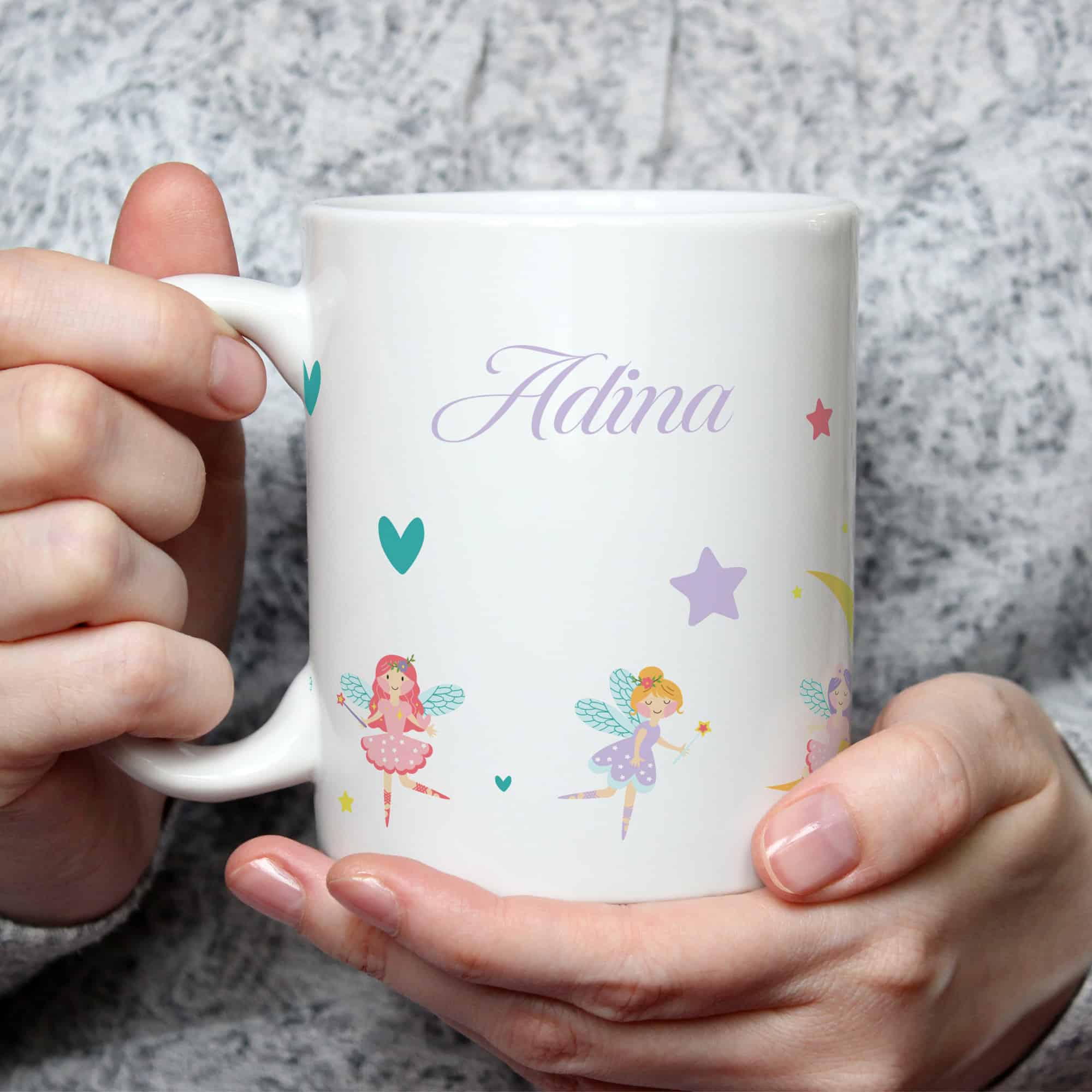 Cana pentru copii, cadou pentru fetite - personalizata cu nume, zana
