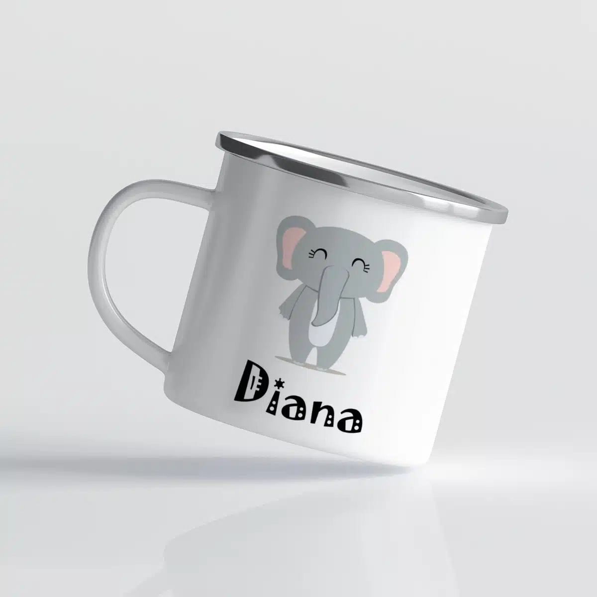Cană pentru copii personalizată, metalică - Elefant