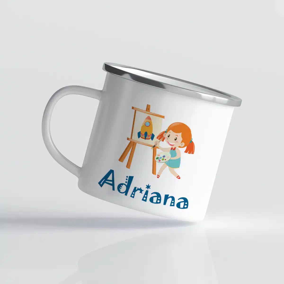 Cană cadou pentru fetițe - personalizată cu nume si pictoriță