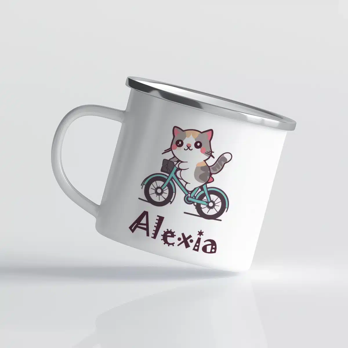 Cana cu bicicleta pentru fete - personalizata cu nume