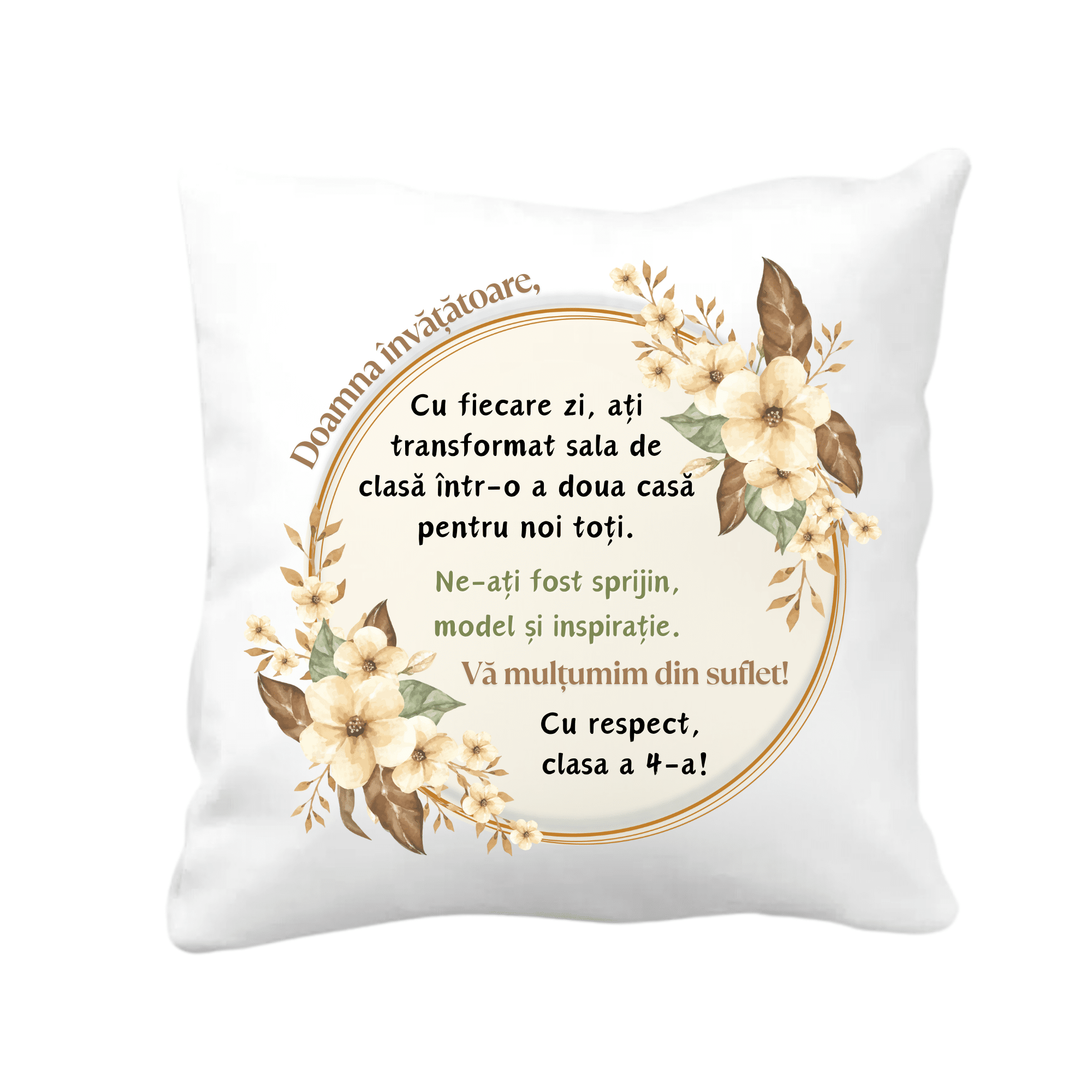 Cadou pentru invatatoare clasa 4 - perna personalizata