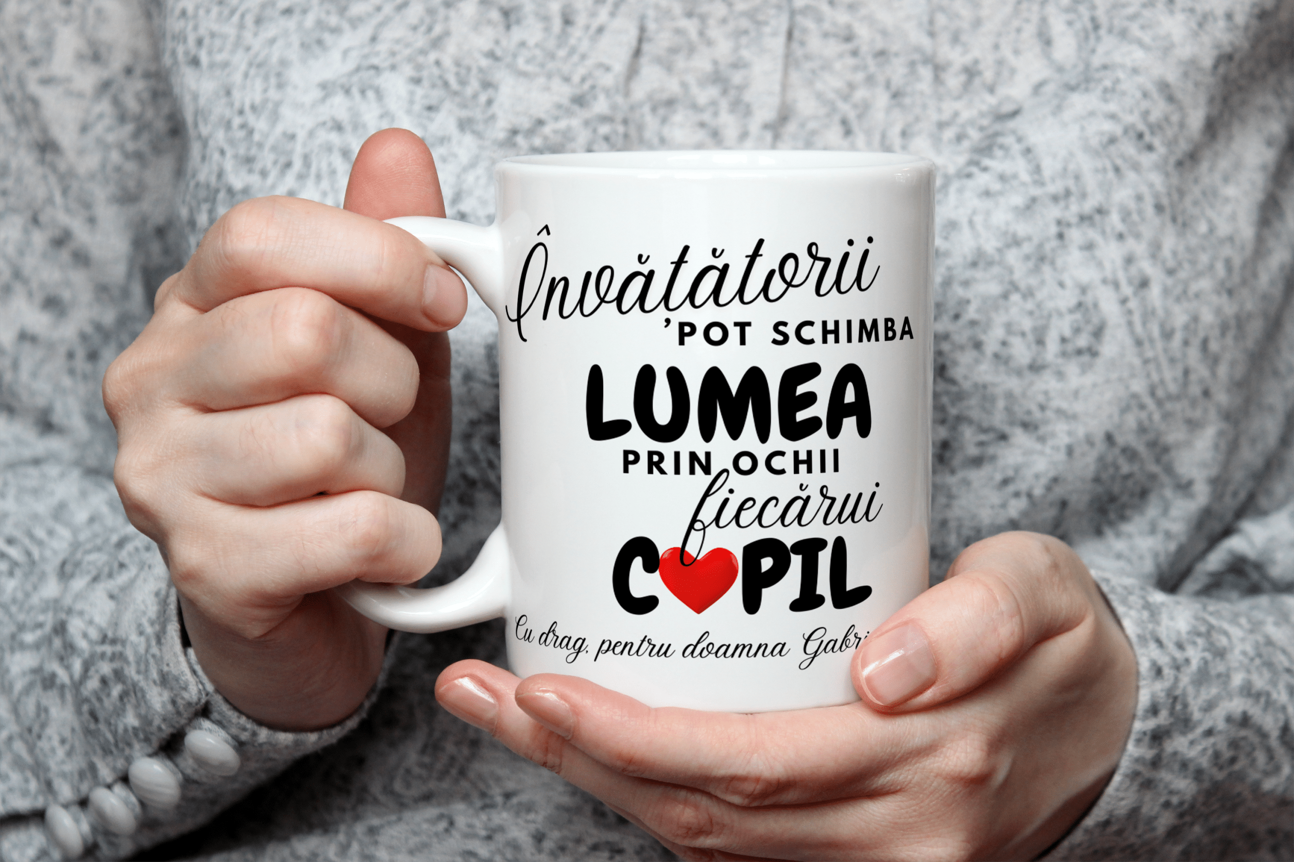 Cană pentru învățătoare personalizată cu nume - Învățătorii pot schimba lumea
