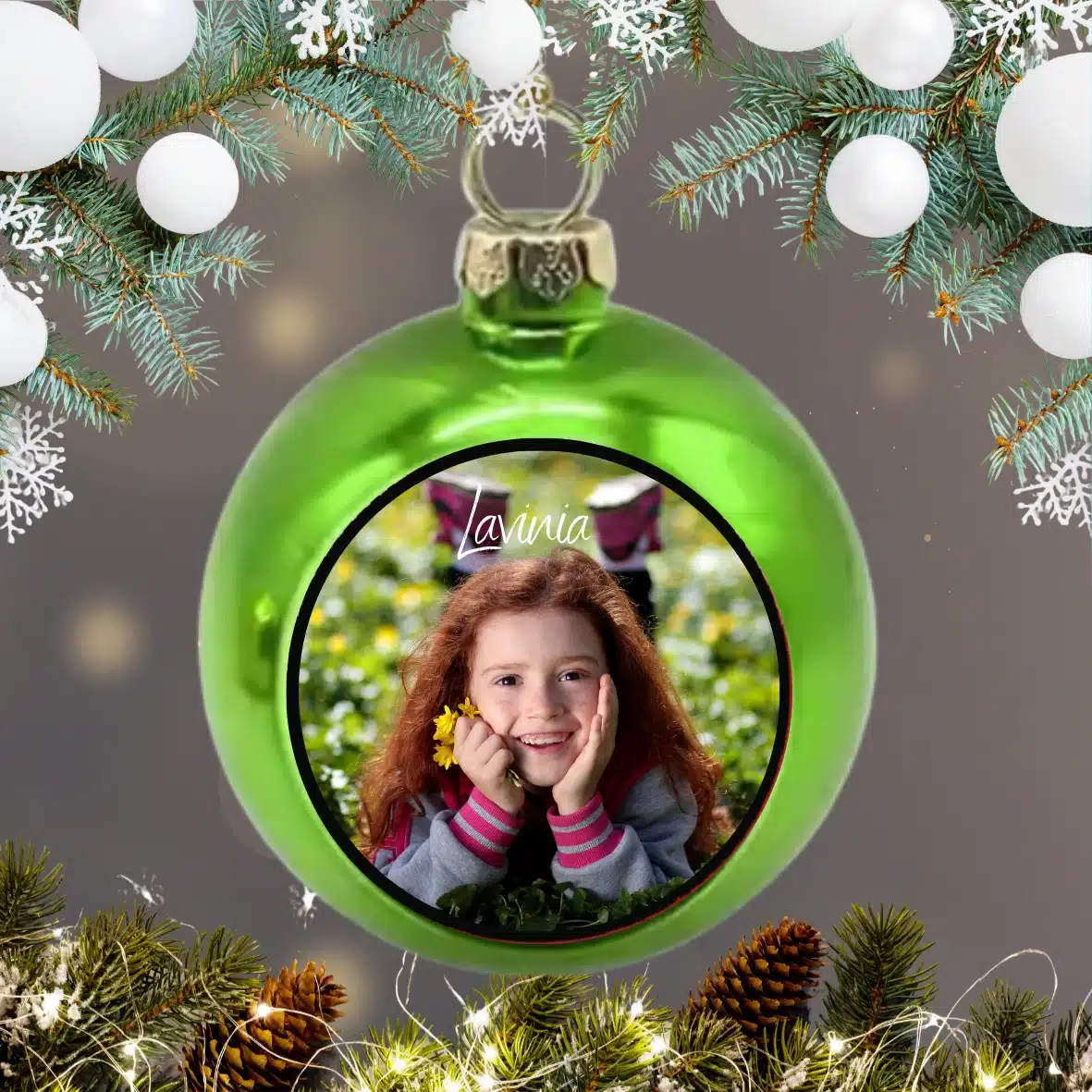 Glob personalizat cu nume, verde