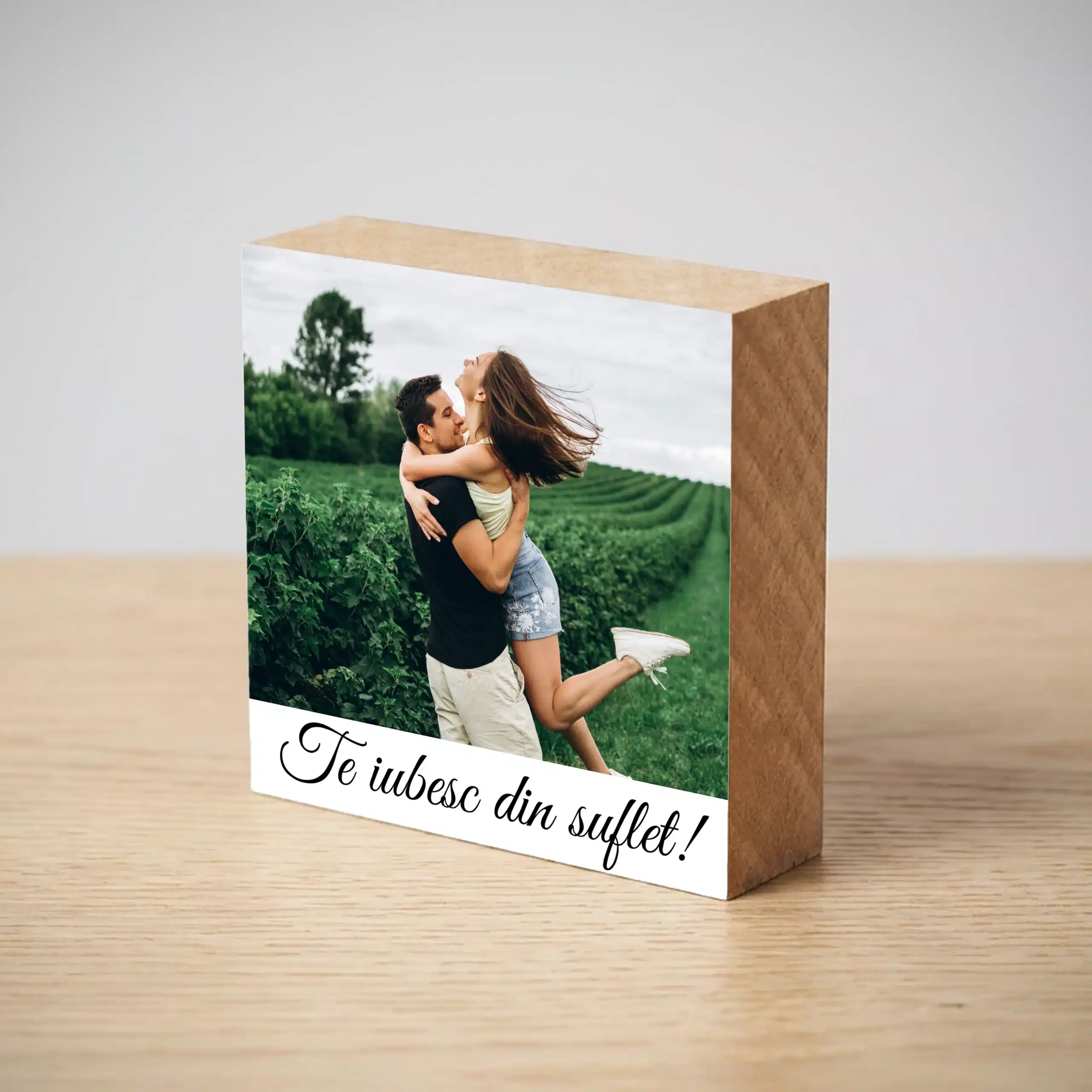 Tablou din lemn, patrat - Cadou personalizat cuplu