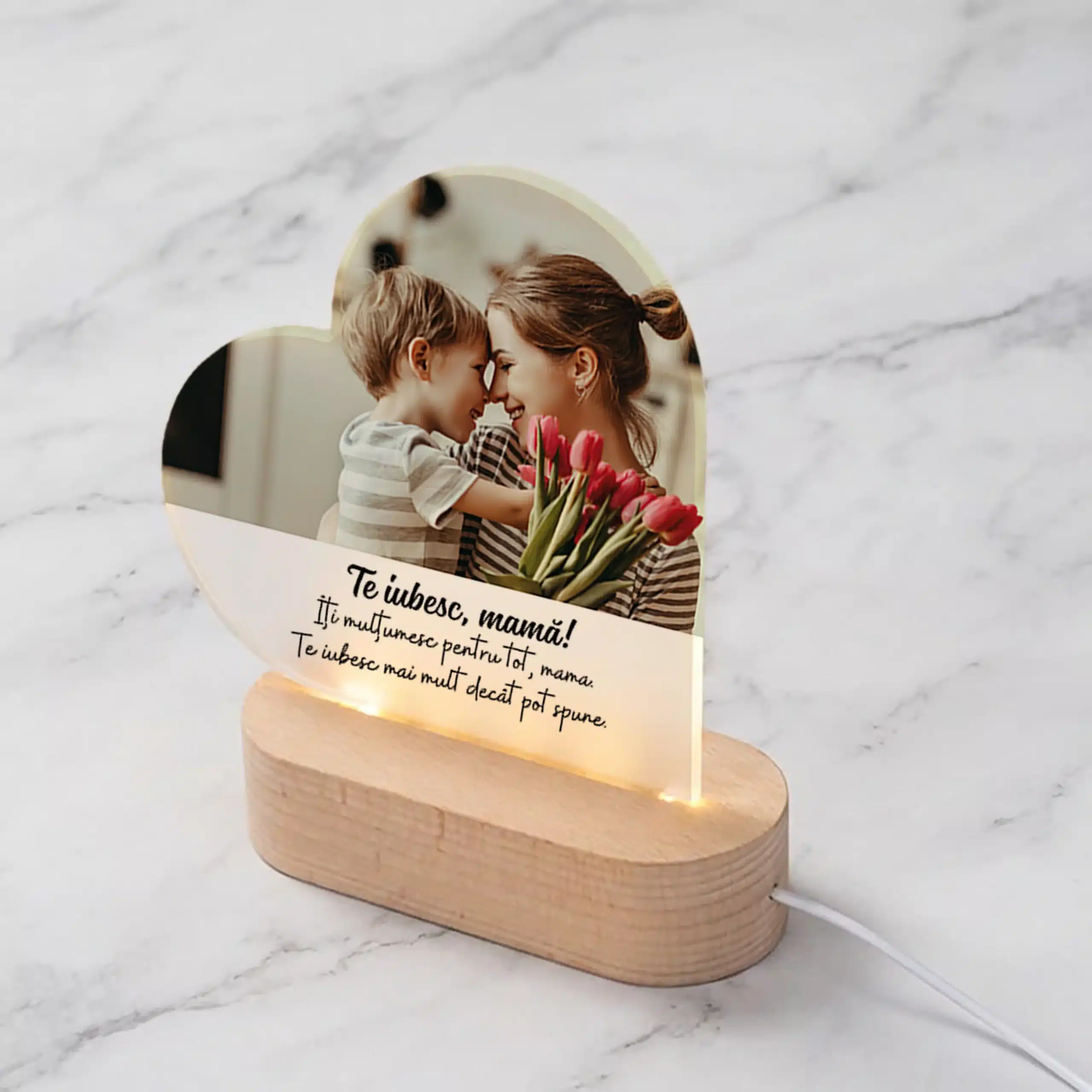 Cadou de ziua mamei - Lampa led personalizata