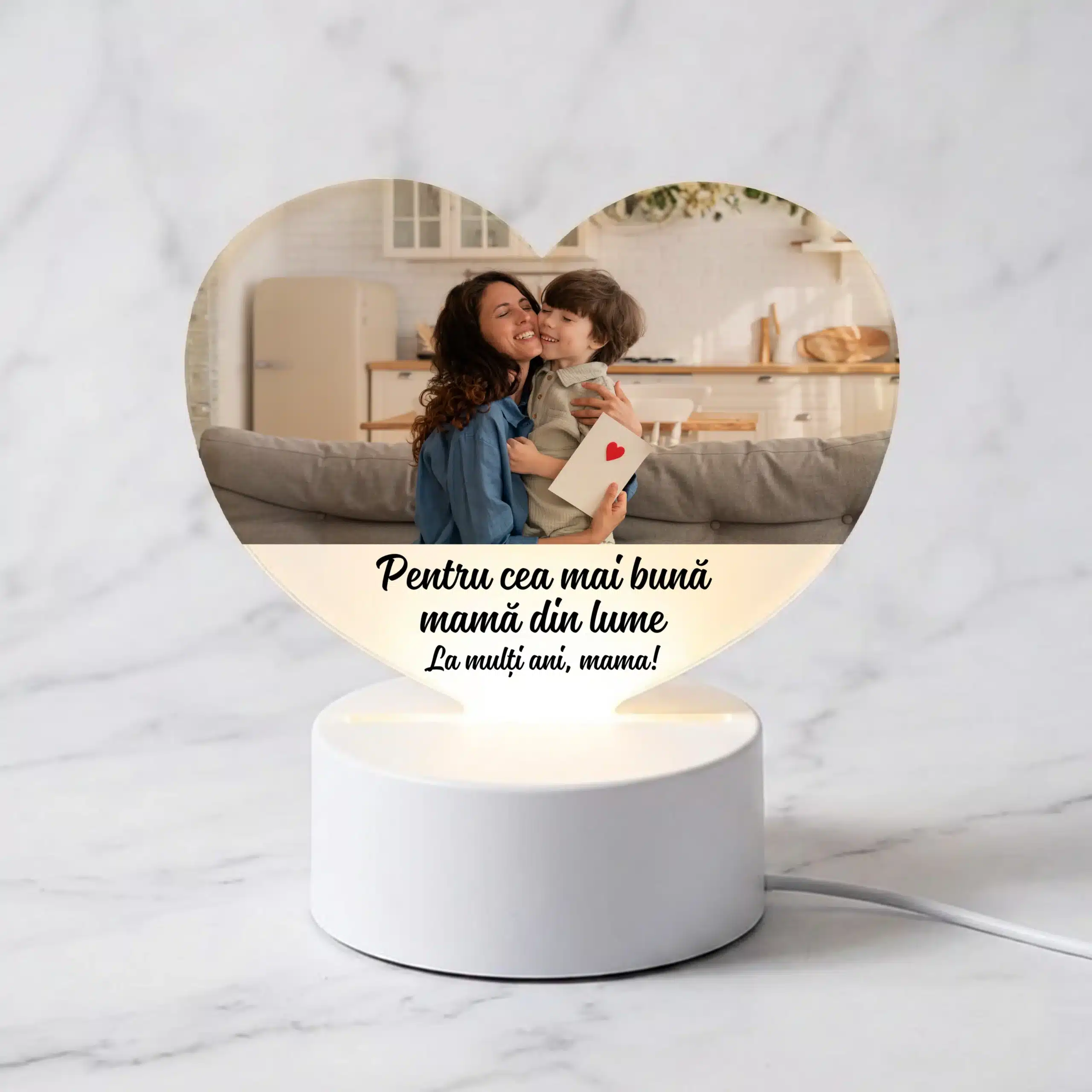 Lampa led personalizata - Cadou pentru mama de ziua ei, cu poza
