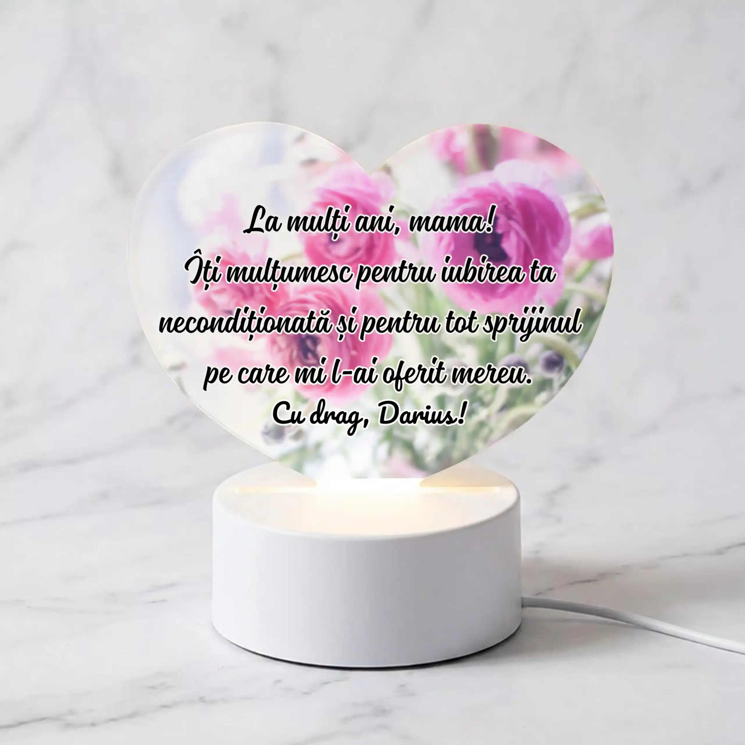 Lampa led personalizata - Cadou pentru ziua mamei