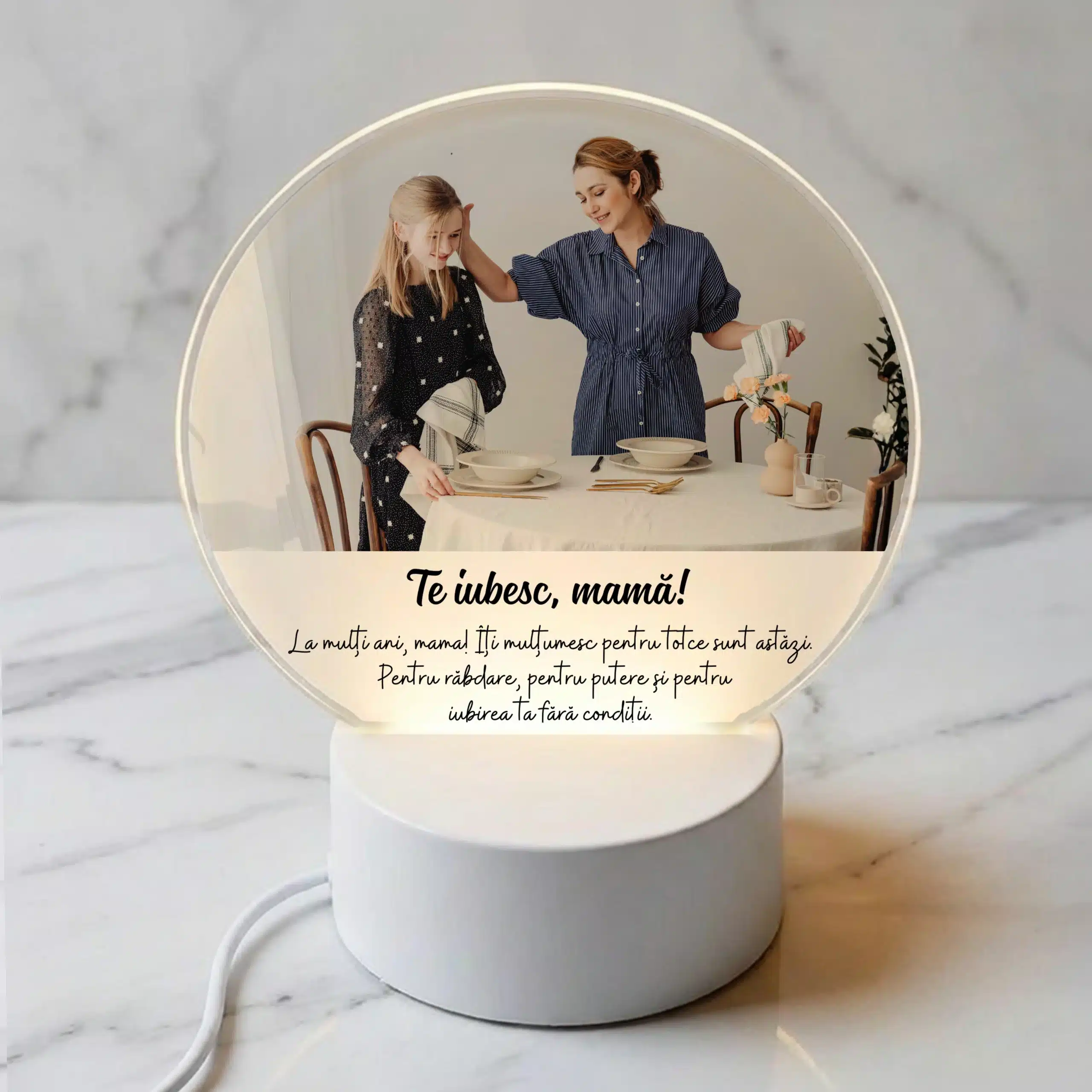 Cadou de ziua mamei - Lampa led 3d personalizata, cu poza