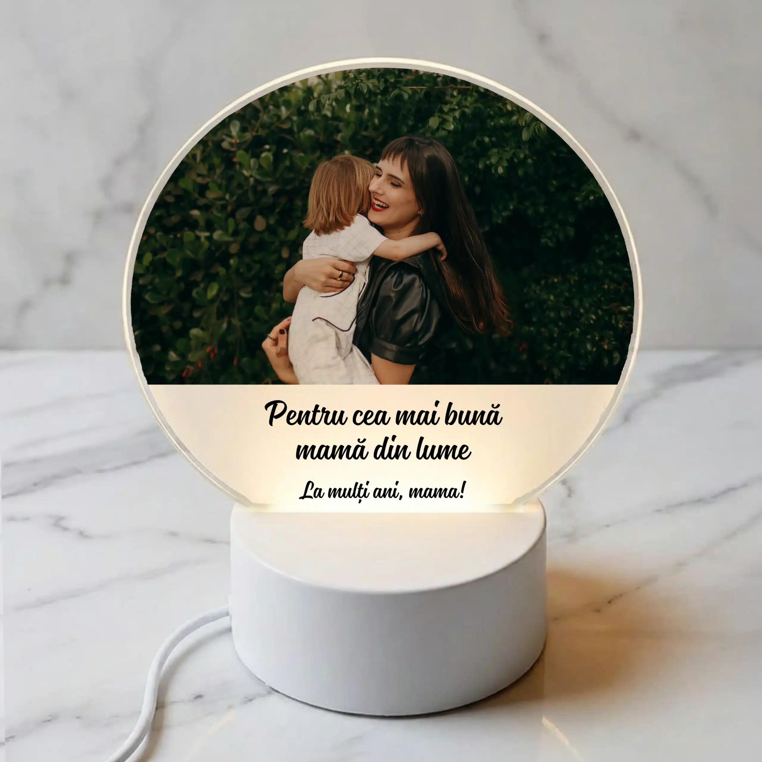 Cadou de ziua mamei - Lampa 3d personalizata, cu poza