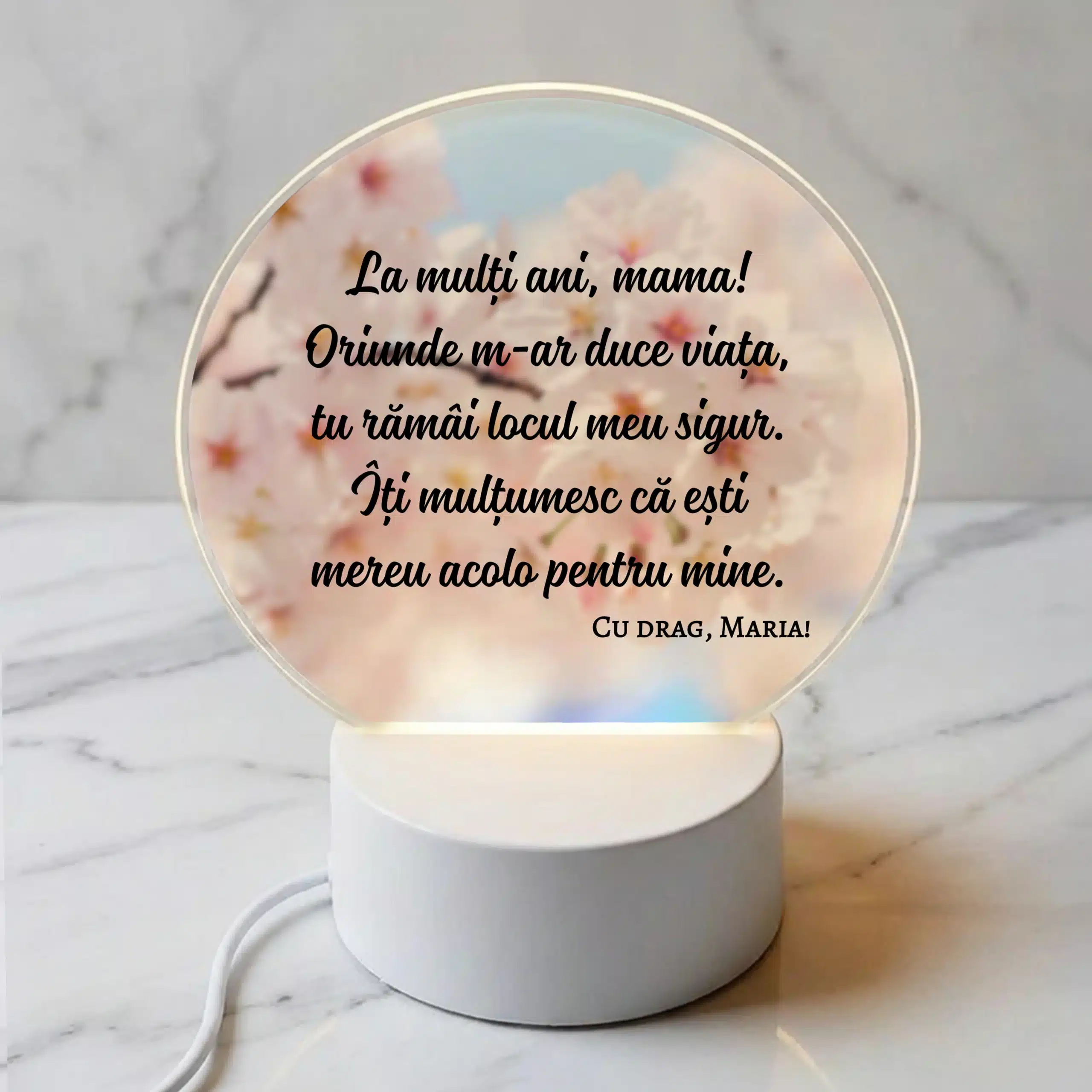 Cadou de ziua mamei - Lampa led personalizata, cu nume
