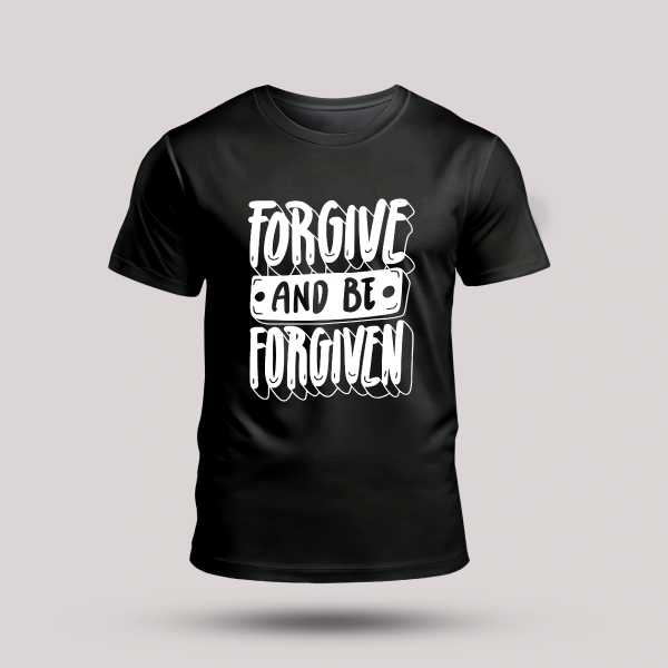 Tricou negru barbati cu mesaj biblic- Forgive