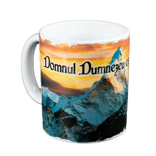 Cană cu mesaj creștin - Domnul Dumnezeu este tăria mea (Habacuc 3,19)