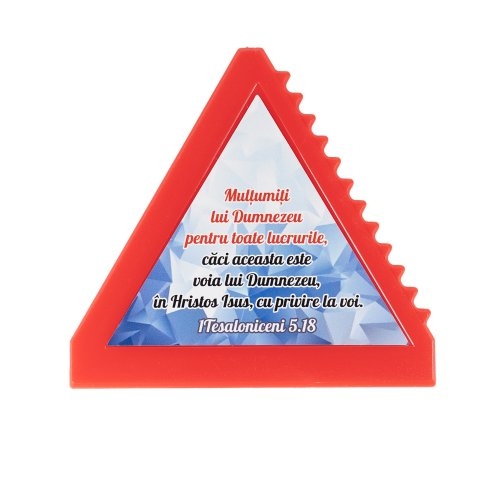 Racleta gheață - roșie "Mulțumiți lui Dumnezeu pentru toate lucrurile..." (1Tesaloniceni 5:18)
