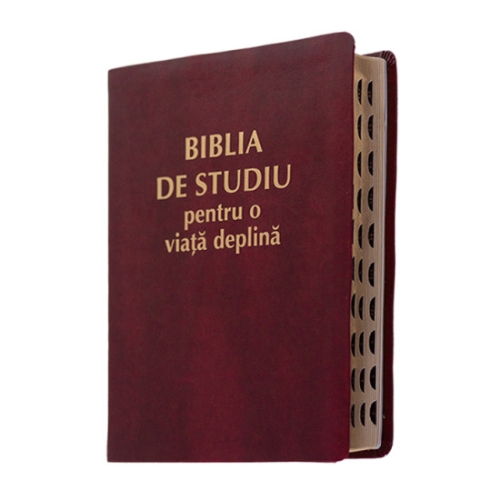 Biblia de studiu pentru o viata deplina, coperta PU visinie