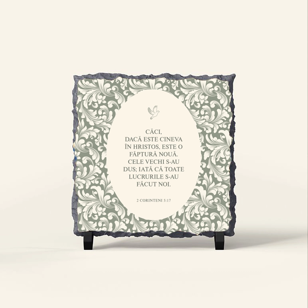 Placa ardezie, botez nou testamental - 2 Corinteni 5:17
