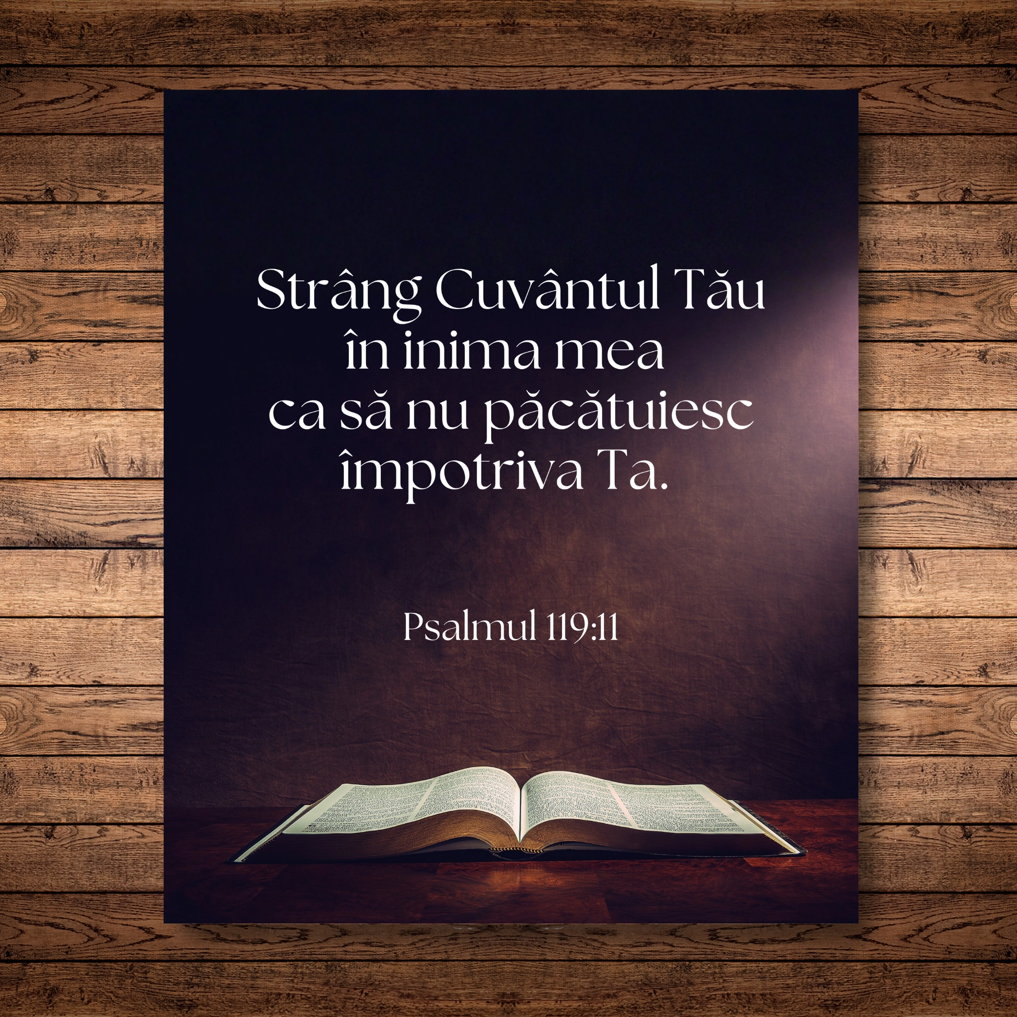 Tablou canvas, verset din Biblie - Psalmul 119:11