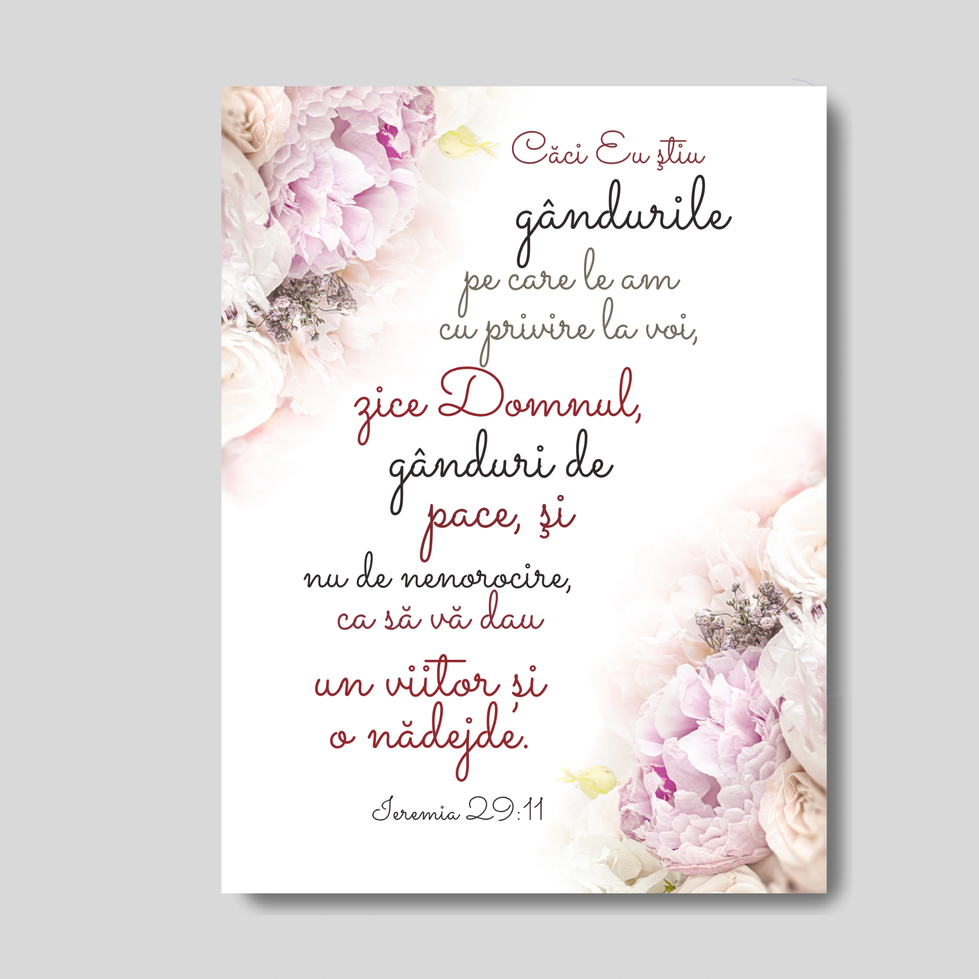 Tablou canvas, verset din Biblie - Ieremia 29:11