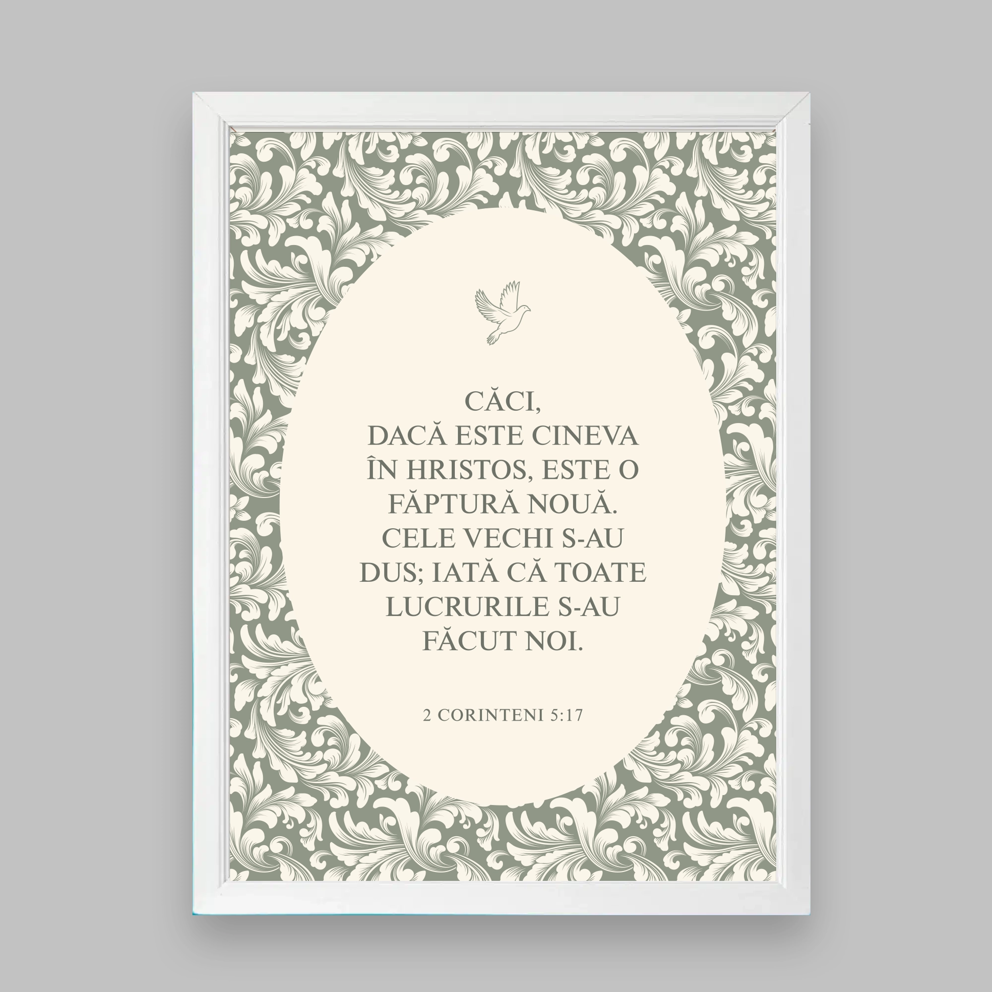 Tablou rama alba, botez nou testamental - 2 Corinteni 5:17