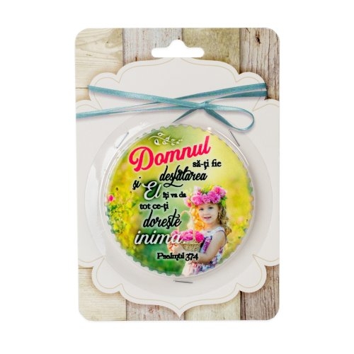 Magnet ceramic cu mesaj creștin - "Domnul sa-ti fie desfatarea..." (Ps. 37:4)