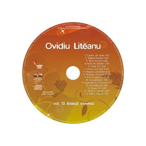 CD Ovidiu Liteanu -  Astept invierea, vol.13