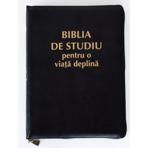 Biblia de studiu pentru o viata deplina - coperta PU neagra cu fermoar