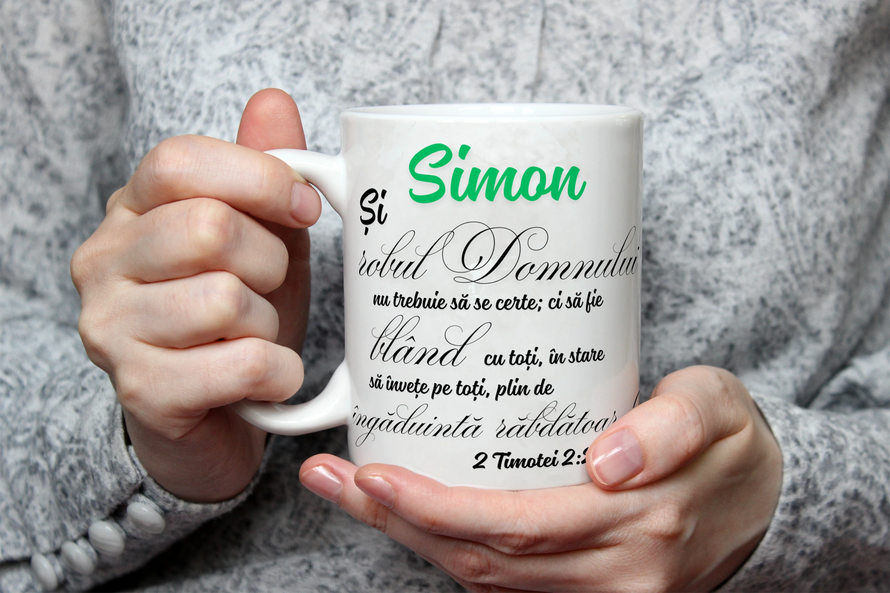 Cana personalizata cu verset biblic, cadou crestin - 2 Timotei 2:24