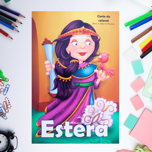 Carte de colorat cu personaje biblice - Estera