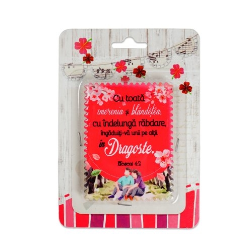 Magnet ceramic cu mesaj creștin - "Cu toata smerenia si blandetea..." (Efeseni 4:2) Magnet ceramic cu mesaj creștin - "Cu toata smerenia si blandetea..." (Efeseni 4:2)