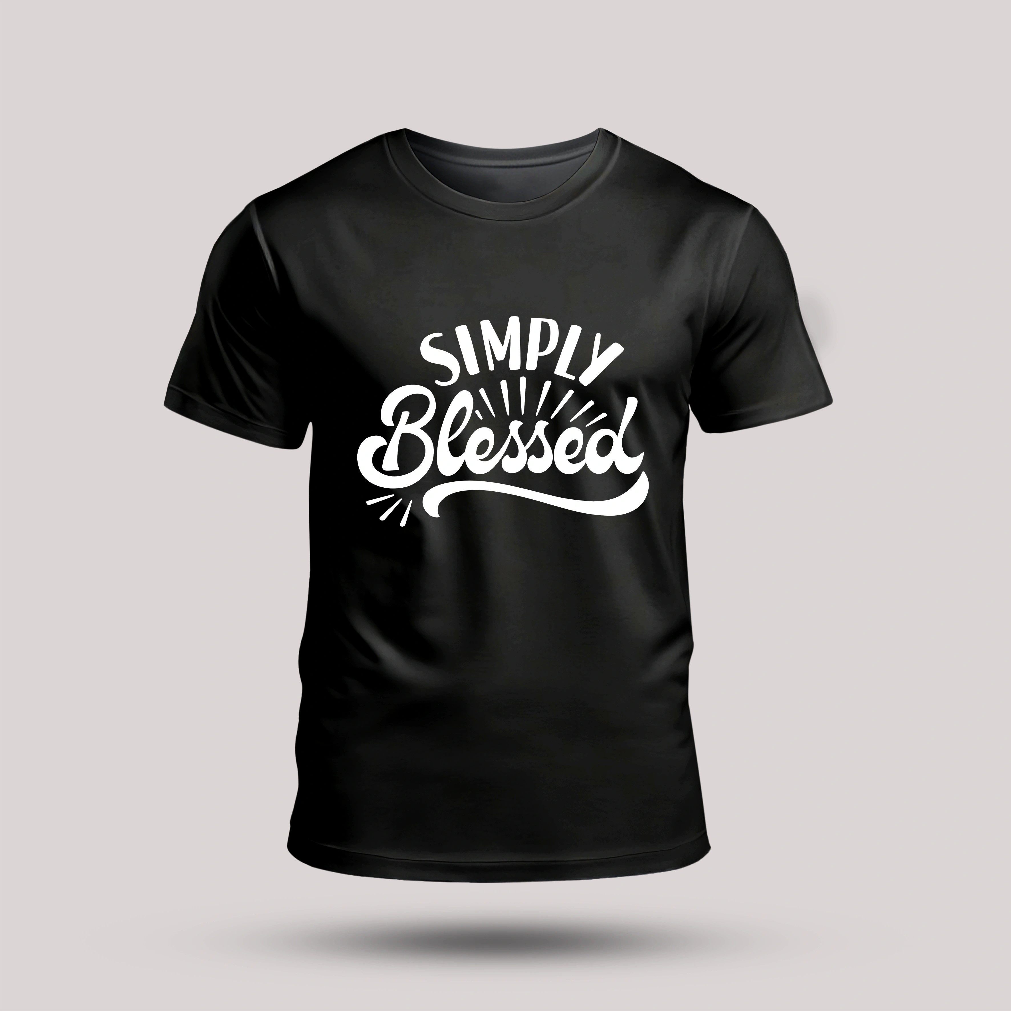 Tricou negru barbati cu mesaj din Biblie-Simply blessed