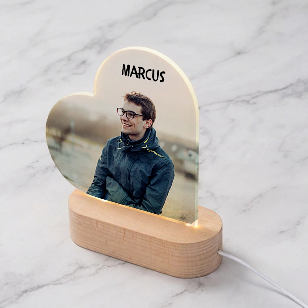 Lampa led personalizata cu poza si nume - cadou barbati