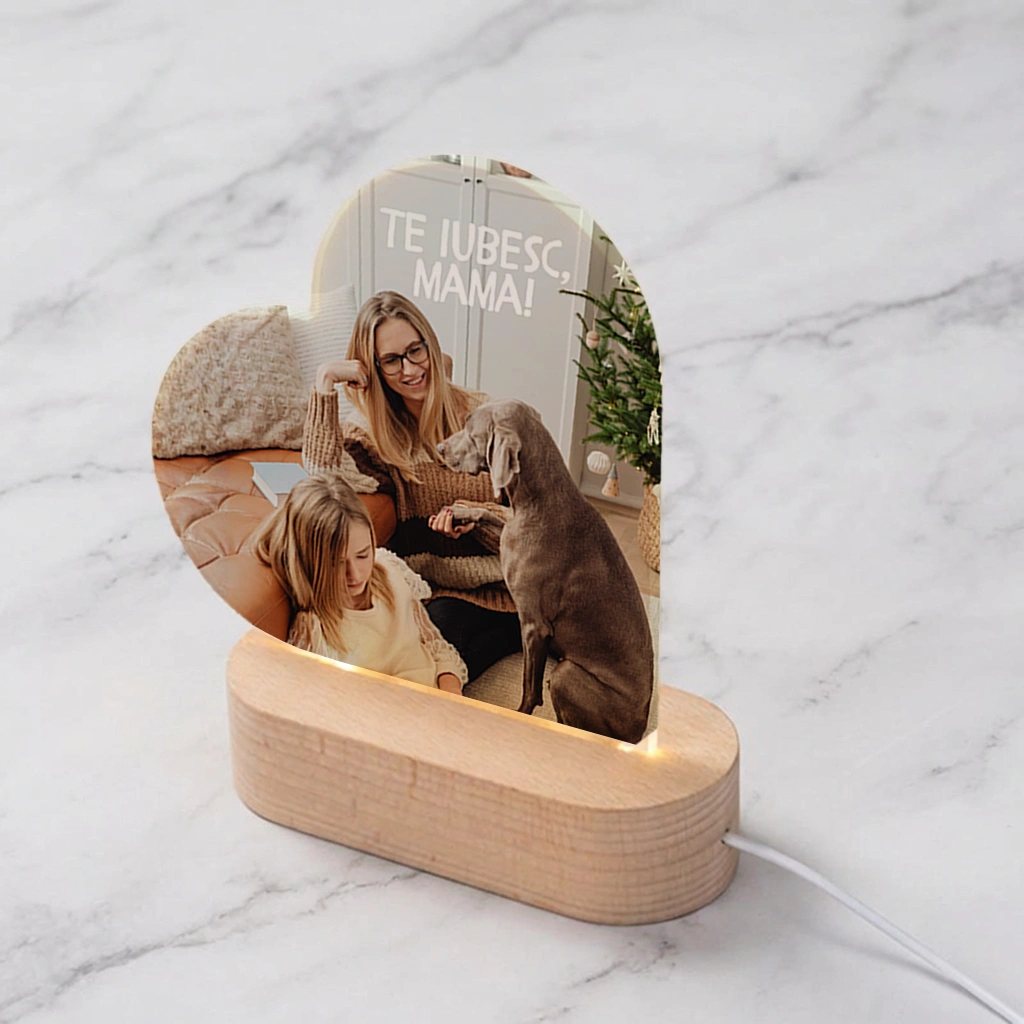 Lampa led personalizata cu poza - cadou pentru mama