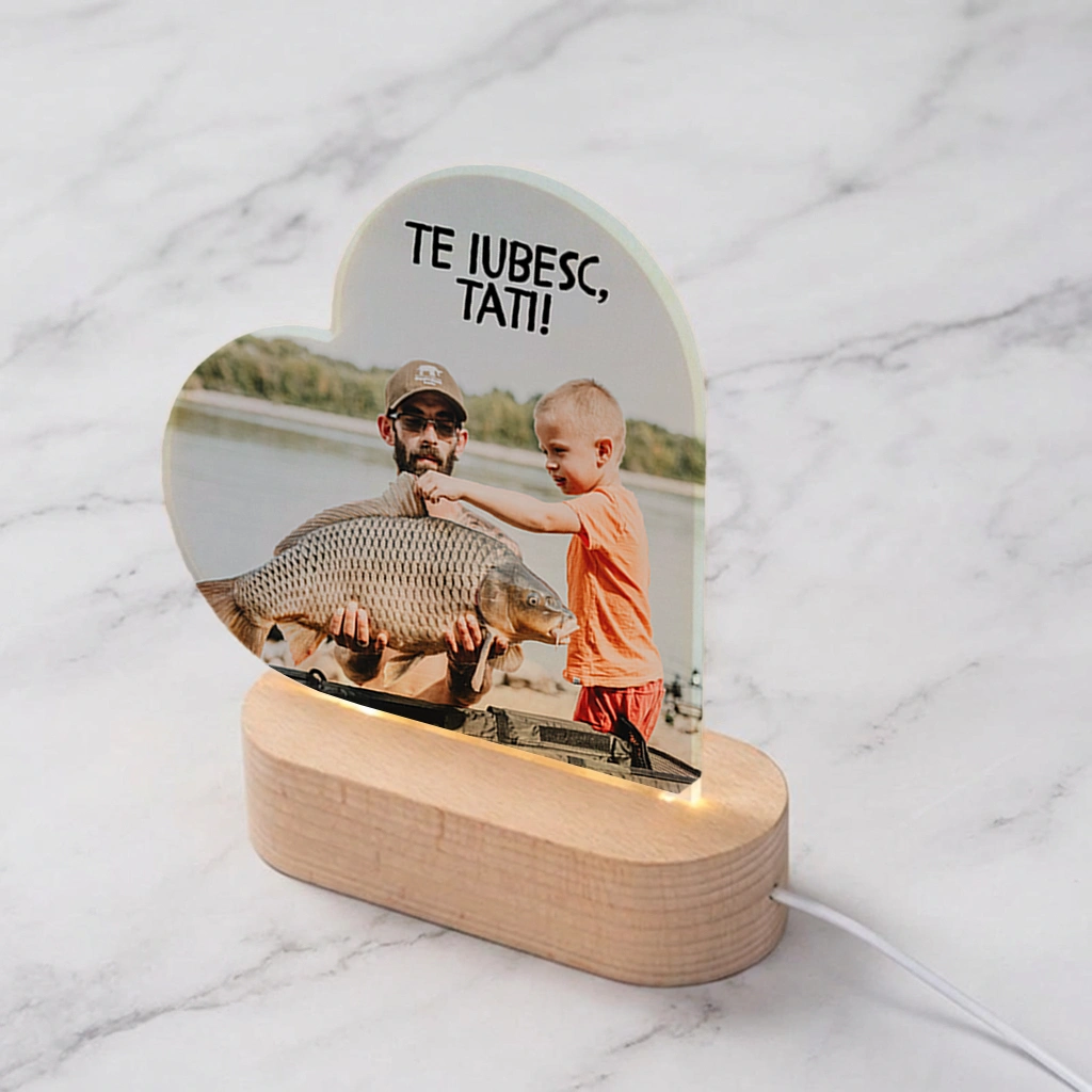 Lampa led personalizata cu poza - cadou pentru tata