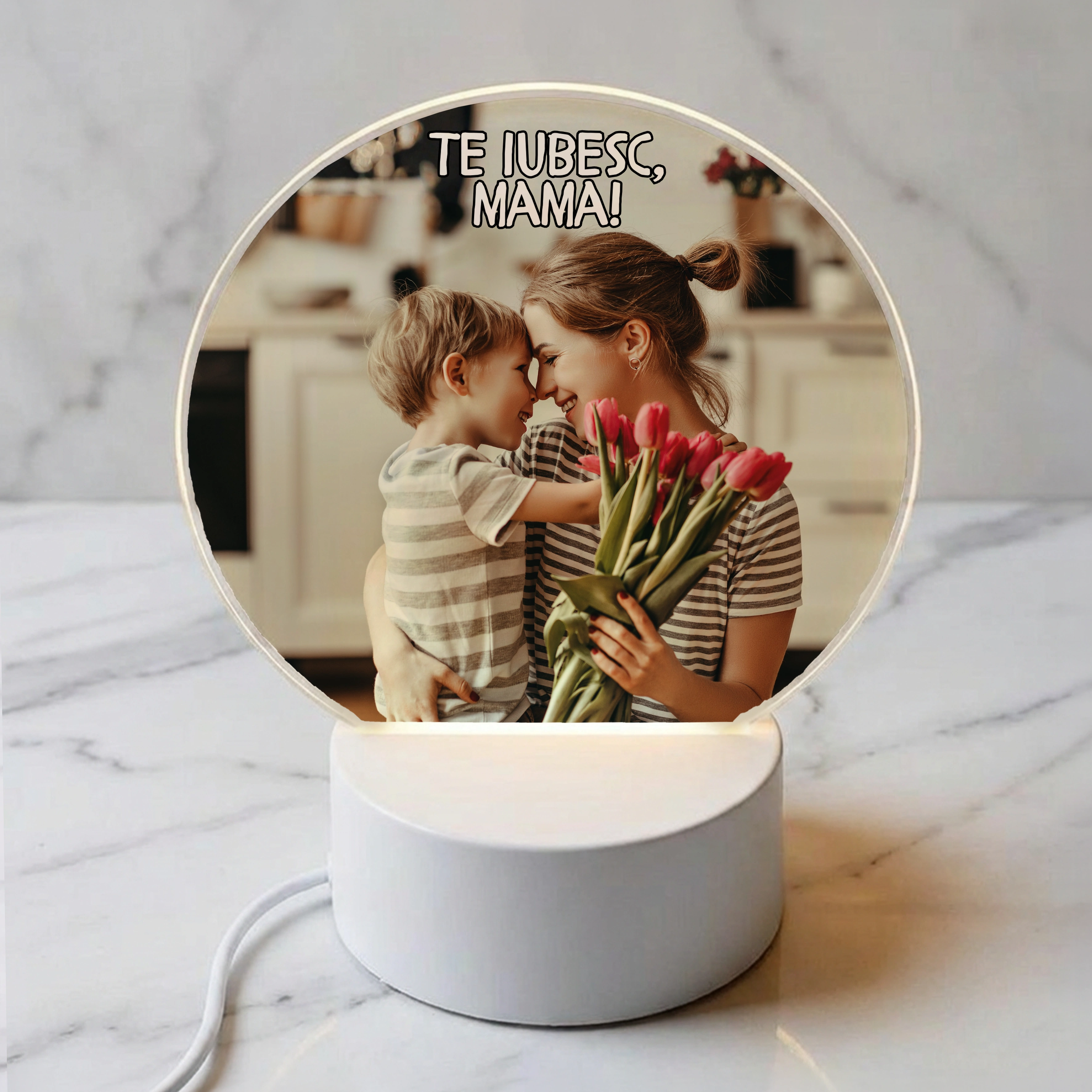 Lampa led personalizata cu poza - cadou mama